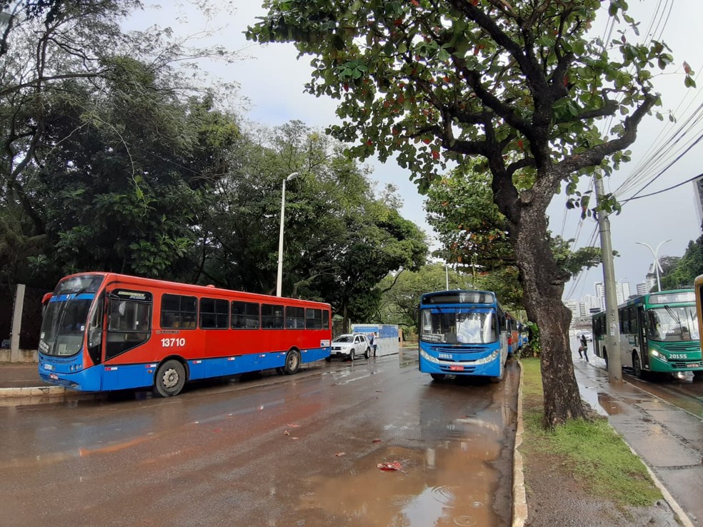 Coletivos param na regiÃ£o do Parque da Cidade, em Salvador  â?? Foto: Raphael Marques/TV Bahia
