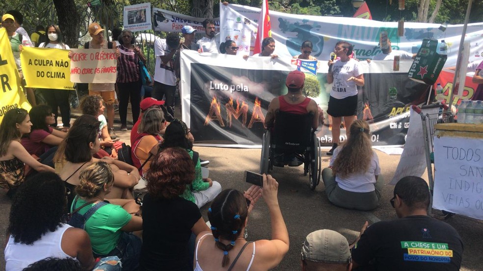 Ato foi realizada na manhÃ£ desta sexta, no Centro de Salvador â?? Foto: Gabrielle Gomes/G1 Bahia
