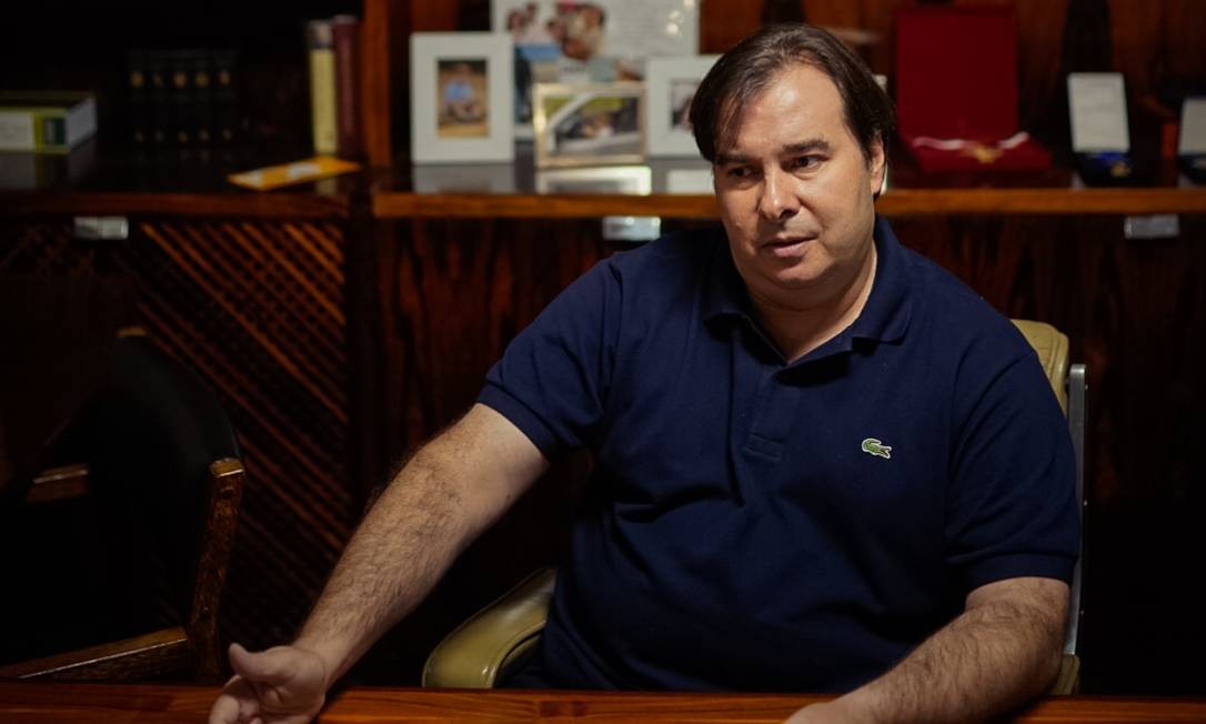 O presidente da Câmara, Rodrigo Maia, durante entrevista exclusiva para O GLOBO: 'Agenda para o Brasil ainda não vi ser formatada por esse governo' Foto: Daniel Marenco / Agência O Globo