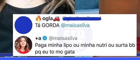 Maisa Silva rebate seguidora e dÃ¡ aula de autoestima