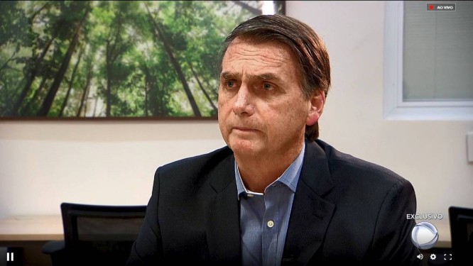 Presidente Jair Bolsonaro em entrevista na TV Record Foto: Reprodução