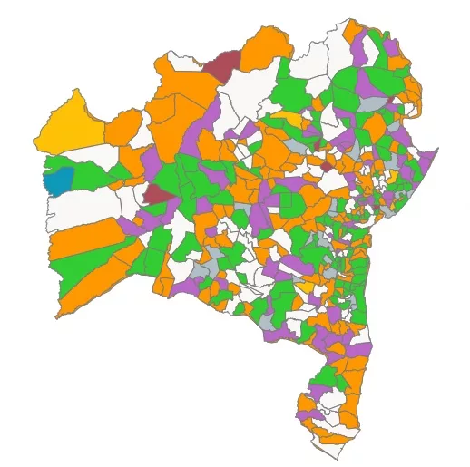 Mapa da Bahia no Ranking da Transparência