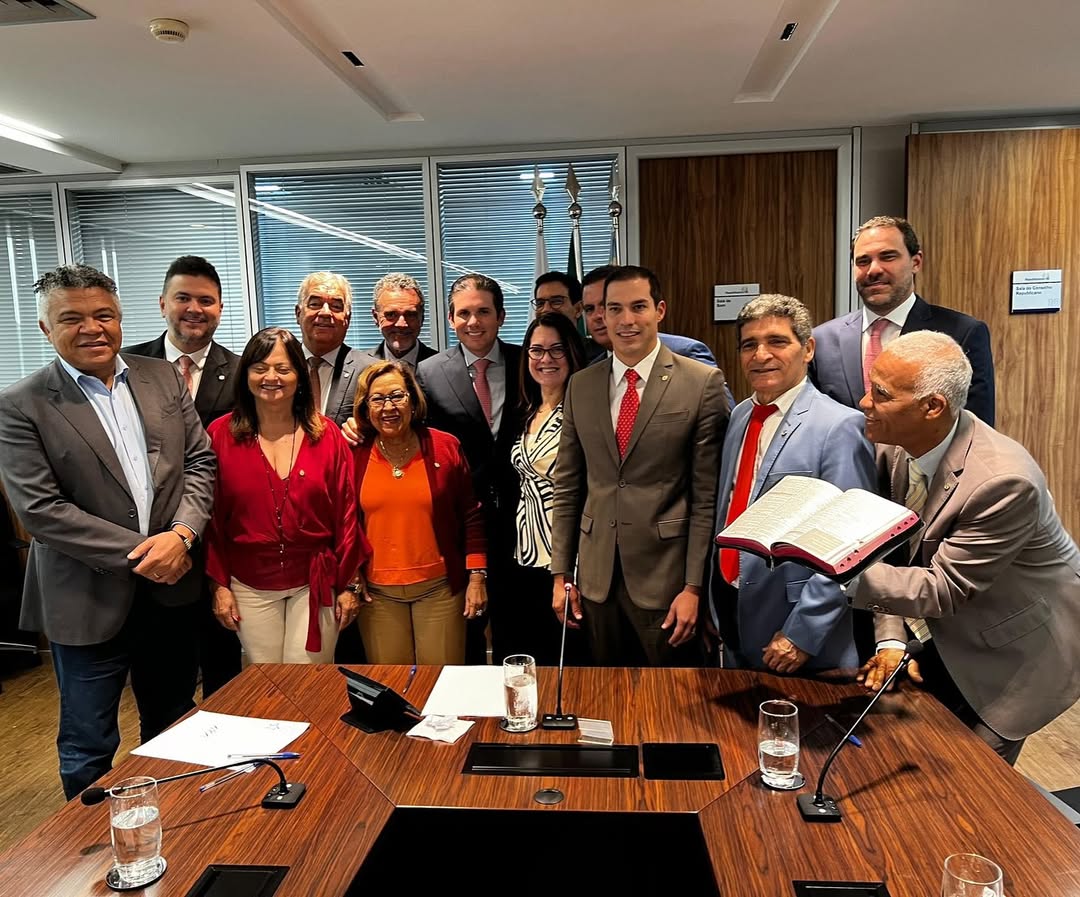 Reunião de Hugo Motta com parlamentares baianos. Foto: Divulgação