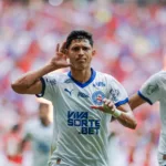 Erick Pulga abriu o placar para o Bahia na Fonte Nova contra o Vitória. Foto: Rafael Rodrigues/EC Bahia/Divulgação