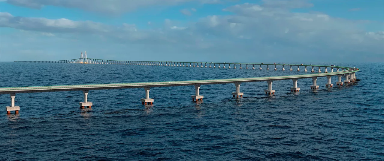 Projeção da Ponte Salvador - Itaparica. Imagem: Divulgação