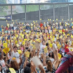 Professores de salvador em assembleia. Foto: APLB-Sindicato/Divulgação