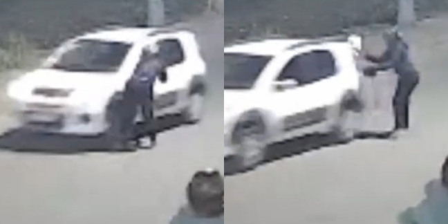 bandidos atiram em carro