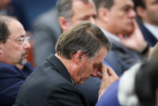 Jair Bolsonaro durante interrogatório no STF. Foto: Gustavo Moreno/STF