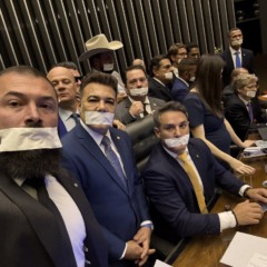 Bolsonaristas ocuparam a Mesa Diretora, o que impediu o início de uma sessão. Foto: Divulgação