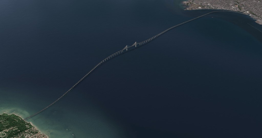 Projeção da Ponte Salvador - Itaparica. Imagem: Divulgação