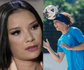 Foto: Reprodução/Record TV | Reprodução Instagram @davidluiz23 Foto: Reprodução/Record TV | Reprodução Instagram @davidluiz23