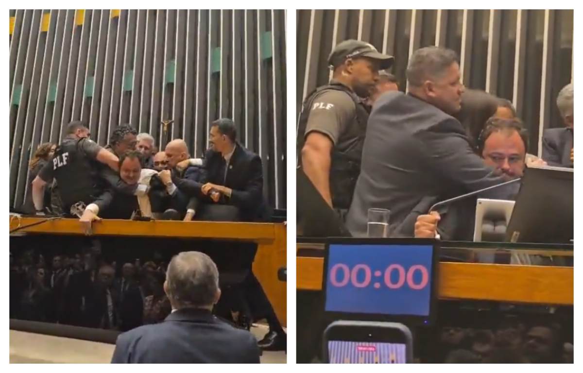 VÍDEO: Em protesto, Glauber Braga ocupa Mesa da Câmara, mas é retirado à força por policiais VÍDEO: Em protesto, Glauber Braga ocupa Mesa da Câmara, mas é retirado à força por policiais