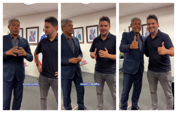 Jerônimo e Diego Coronel após reunião nesta quarta-feira (14)