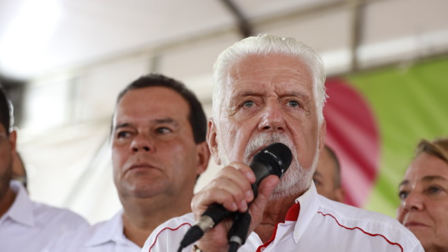 Jaques Wagner em Irecê ao lado de Geraldo Júnior. Foto: Feijão Almeida/GOVBA