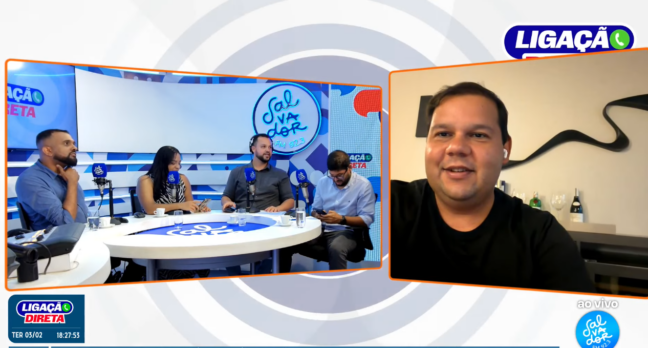 Décio Martins durante entrevista ao programa Ligação Direta