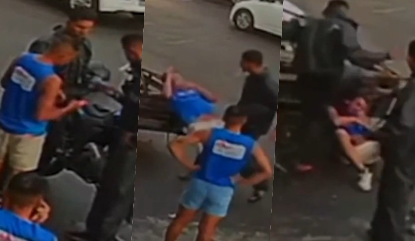 homens agredidos mototaxistas