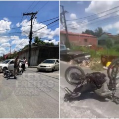 Policiais ficam feridos ap&oacute;s colis&atilde;o contra carro da prefeitura de Cama&ccedil;ari